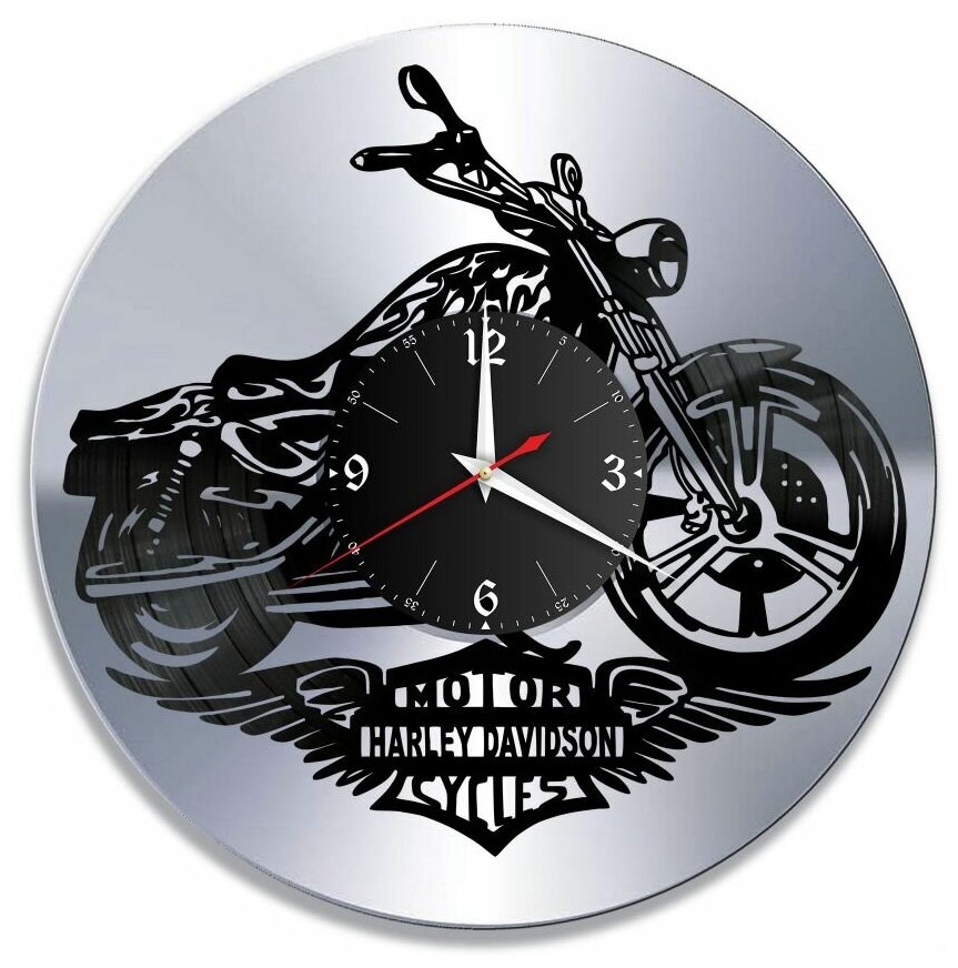 Часы из винила Redlaser "Мото (Harley Davidson), мотоцикл" VW-10450-2