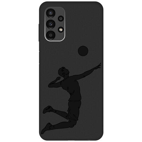 Матовый чехол Volleyball для Samsung Galaxy A13 4G / Самсунг А13 4Г с 3D эффектом черный