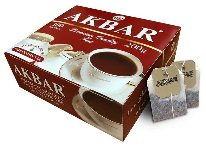 Чай черный AKBAR Красно-белая серия цейлонский в пакетиках, 100х2 г - фото №4
