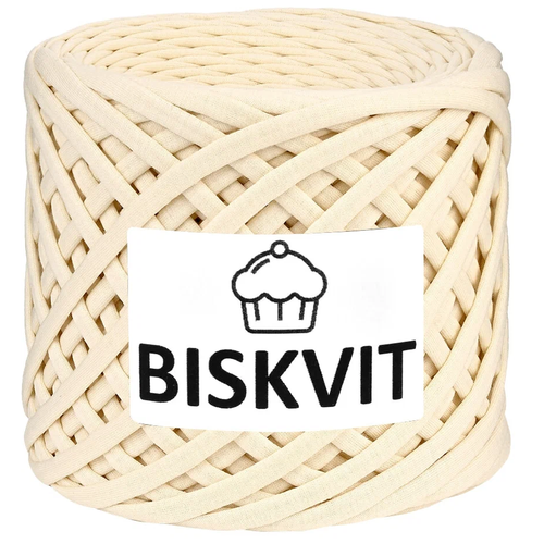 Нить вязальная Biskvit Biskvit, 100 % хлопок, 300 г, 100 м, 1 шт., 682 сливочный 100 м трикотажная пряжа для вязания хурма