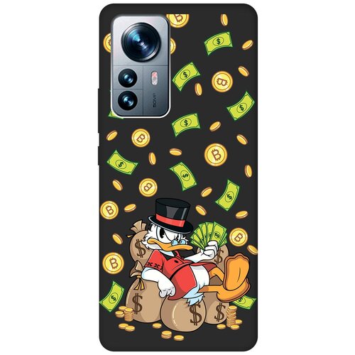 Матовый чехол Rich Scrooge для Xiaomi 12 Pro / Сяоми 12 Про с 3D эффектом черный матовый чехол rich scrooge для xiaomi 12 lite сяоми 12 лайт с 3d эффектом черный