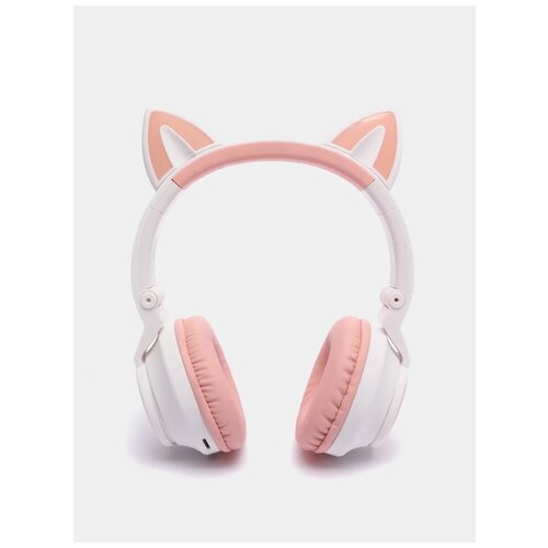 Наушники беспроводные BOROFONE BO18 Cat ear BT headphones/ Полноразмерные/ Накладные/ Наушники с ушками/ Для детей/Белые