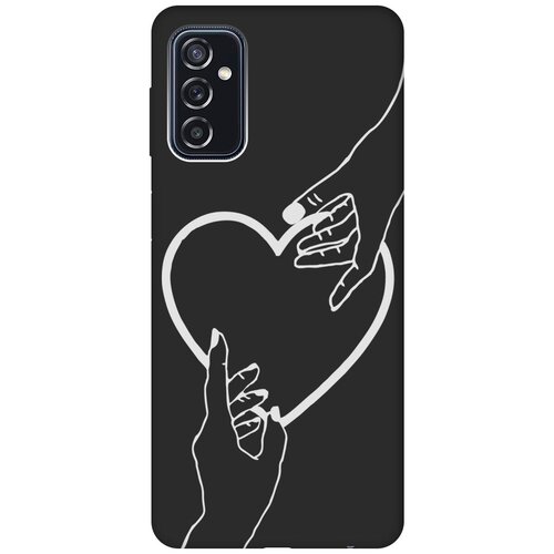 Матовый Soft Touch силиконовый чехол на Samsung Galaxy M52 5G, Самсунг М52 с 3D принтом Hands W черный матовый soft touch силиконовый чехол на samsung galaxy m52 5g самсунг м52 с 3d принтом mindmap черный