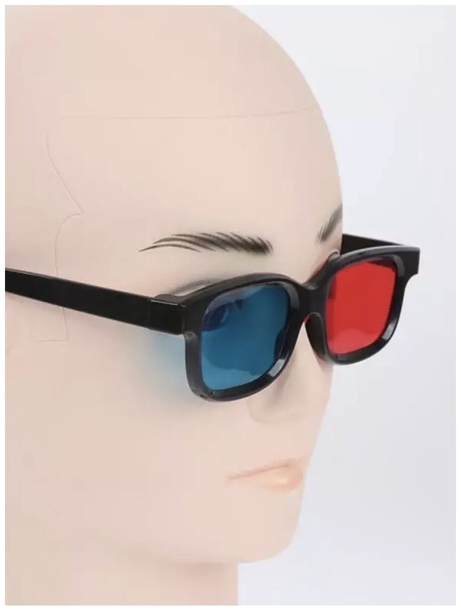 3D Очки аналоговые в черной оправе красно синие