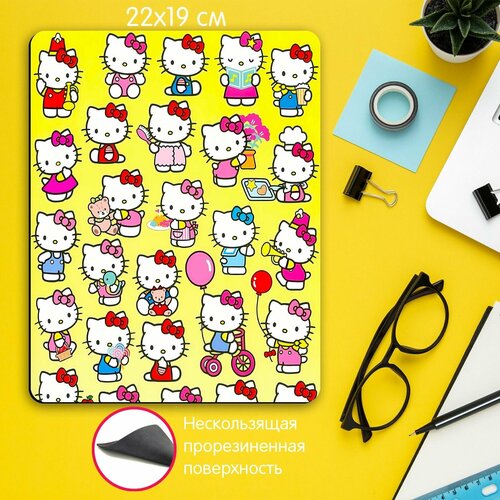 Игровой коврик для мыши для девочки Хелло китти Hello Kitty кошка