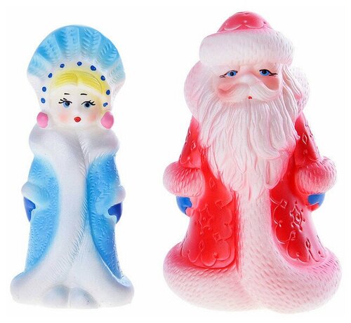 Набор резиновых игрушек Рождество Дед Мороз, Снегурочка СИ-100