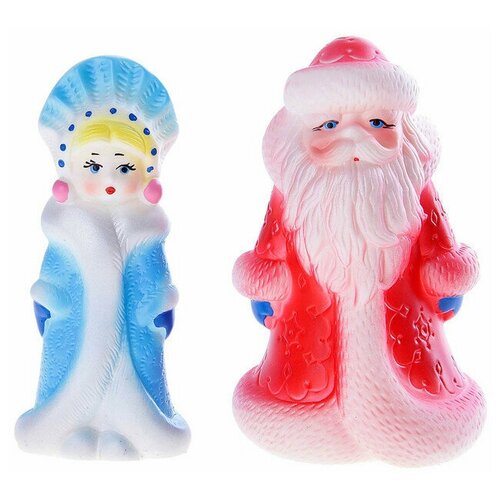Набор резиновых игрушек Рождество Дед Мороз, Снегурочка СИ-100 набор игрушек на руку снегурочка