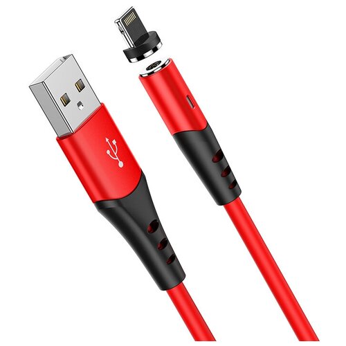 Кабель USB Lightning 8Pin HOCO X60 Honorific silicone magnetic 2.0A 1.0м красный