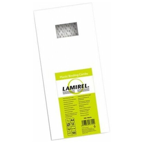 Пружины для переплета пластиковые Fellowes Lamirel LA-7867401, 14мм, А4, белые, 100шт.