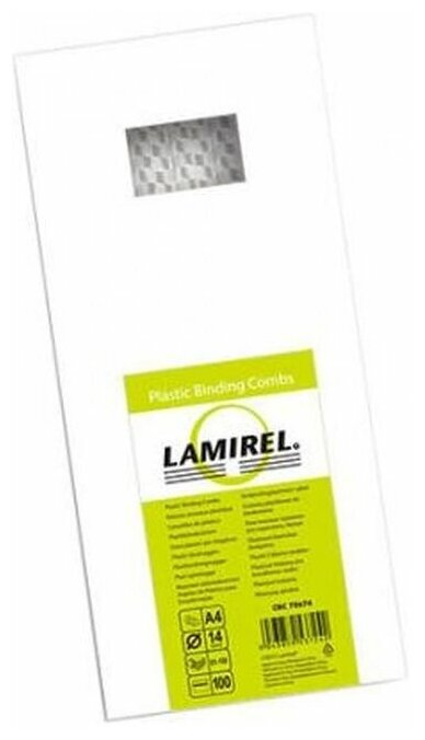 Пружины для переплета пластиковые Fellowes Lamirel LA-7867401 14мм А4 белые 100шт.