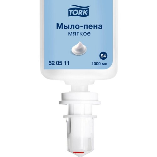 Картридж с жидким мылом Tork S4 1л пенное мягкое прозр.520511 для арт.33068 картридж с жидким мылом tork s4 ультра мягкое пена без запаха 1л 520820 1818869