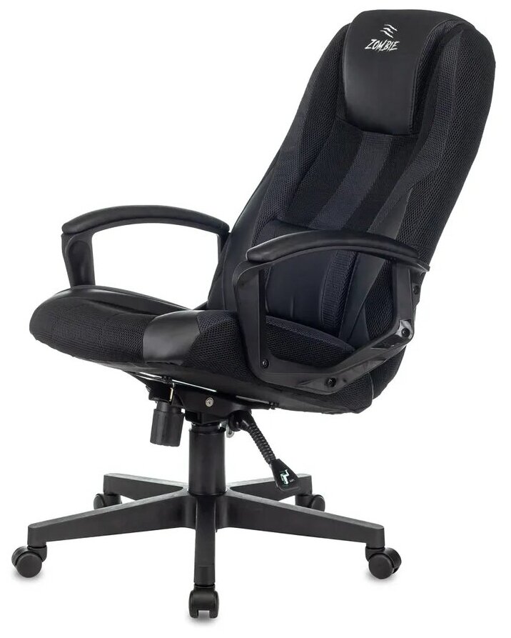 Кресло игровое для геймеров Zombie 9 черный, экокожа, ткань, Компьютерное геймерское кресло - фотография № 5