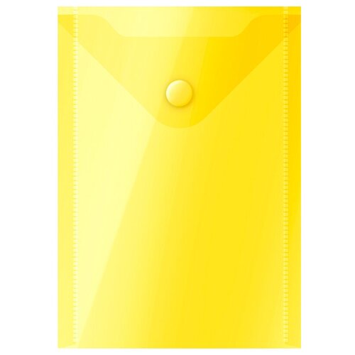 Папка-конверт на кнопке OfficeSpace, А6 (105*148мм), 150мкм, желтая, 20 шт