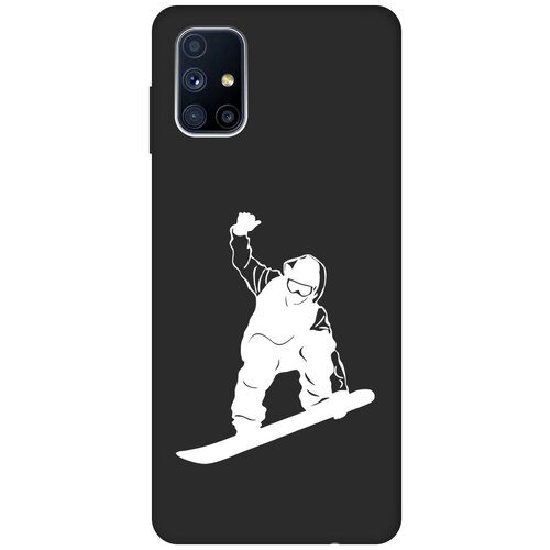 Матовый чехол Snowboarding W для Samsung Galaxy M51 / Самсунг М51 с 3D эффектом черный матовый чехол snowboarding w для samsung galaxy s6 самсунг с6 с 3d эффектом черный