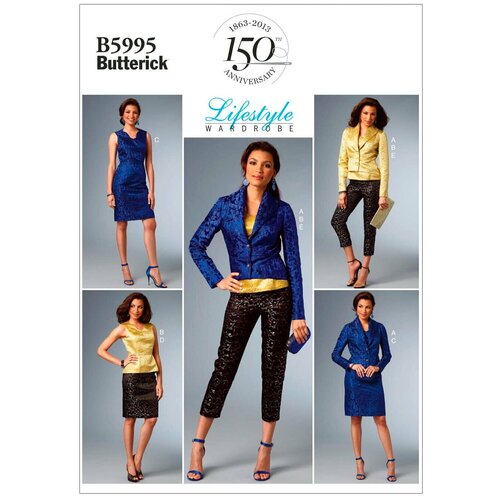 Выкройка BUTTERICK №5995 Платье, жакет, юбка, брюки выкройка butterick 5892 юбка