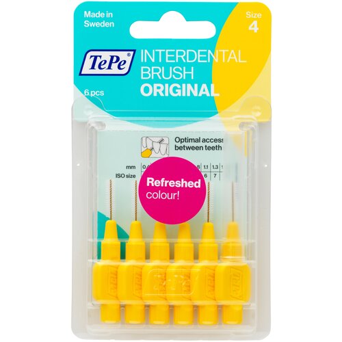 Межзубные ершики TePe Extra Soft Yellow 0,7 мм межзубные ершики tepe easypick xl 36 шт фиолетовые