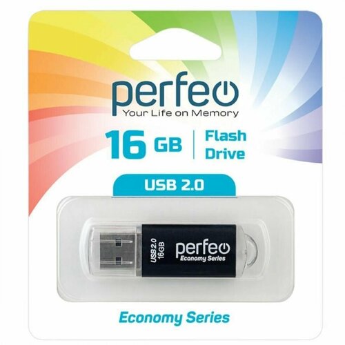 USB флешка Perfeo 16GB E01 Black ES usb flash накопитель perfeo 8gb perfeo e01 black pf e01b008es