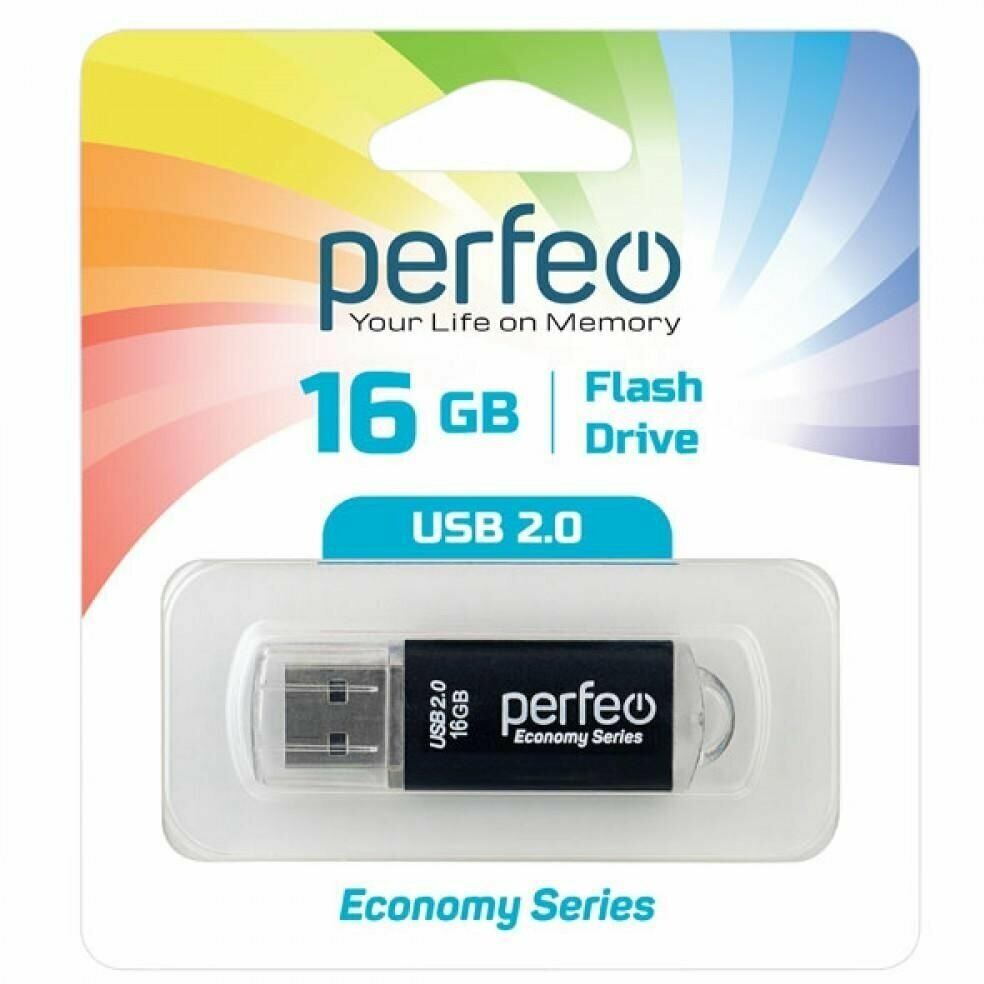 USB флешка Perfeo 16GB E01 Black ES
