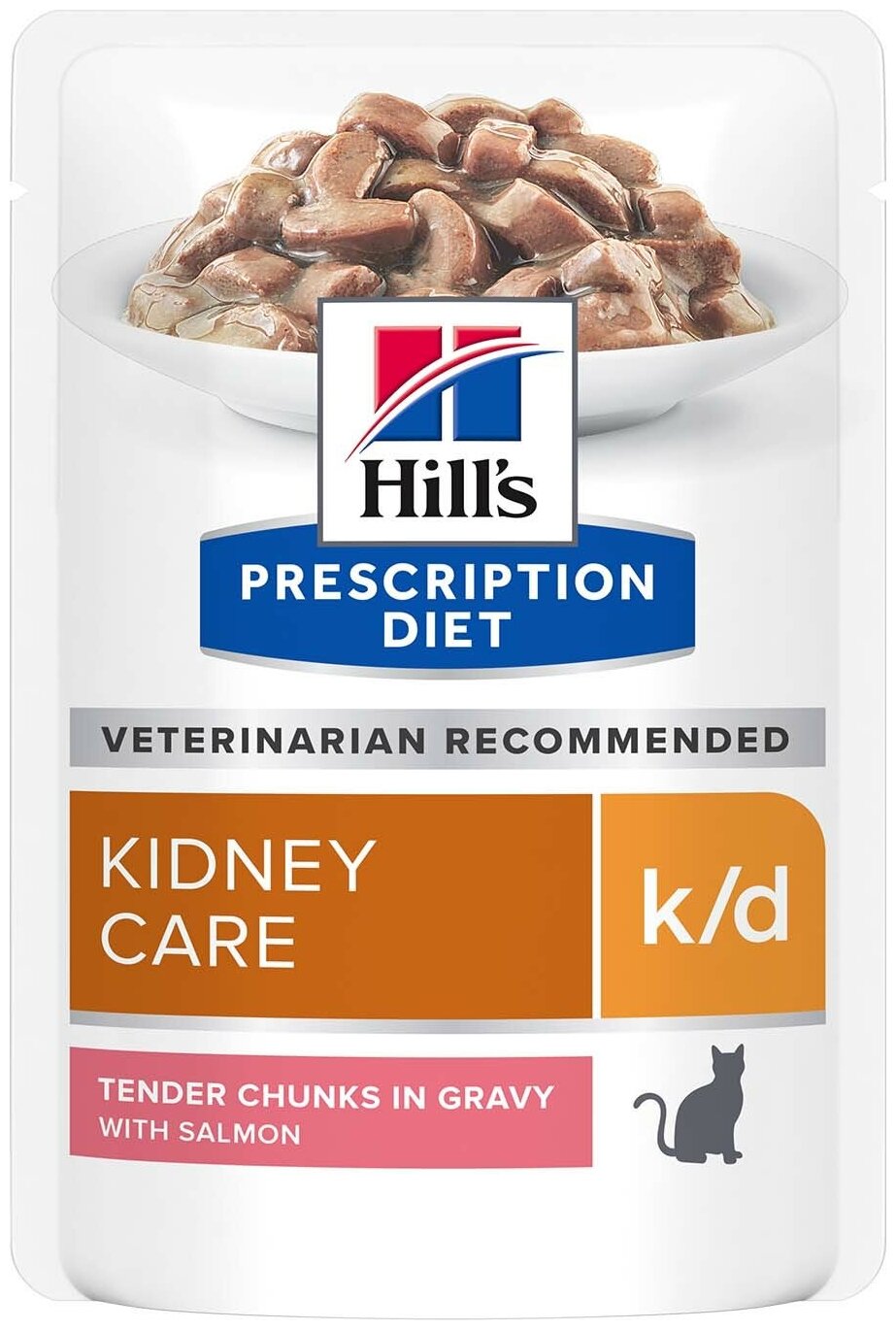 Корм Hill's Prescription Diet k/d Kidney Care Salmon (в соусе) для кошек, для поддержания здоровья почек, с лососем, 85 г x 12 шт
