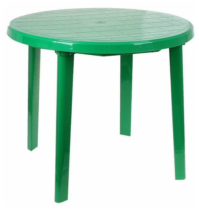 Стол круглый, размер 90 х 90 х 75 см, цвет зелёный - фотография № 1