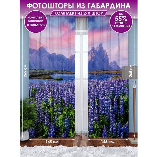 Фотоштора Homepick "Mountainflowers" габардин, 290х265 см