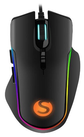 Мышь SunWind SW-M900G, игровая, оптическая, проводная, USB, черный [1422389]