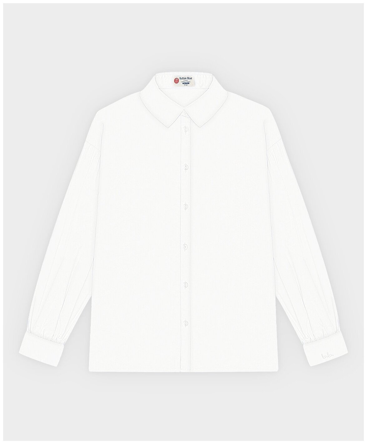 Школьная блуза Button Blue, размер 164, белый - фотография № 1