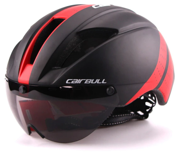 Шлем велосипедный с визором (красный)