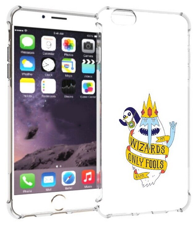 Чехол задняя-панель-накладка-бампер MyPads время приключений снежный король для iPhone 6 plus/ 6S plus 5.5 (Айфон 6/6С+ плюс) противоударный