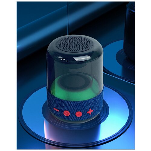Светящаяся портативная музыкальная беспроводная блютуз колонкаакустическая система переносной музыкальный центрAUXUSBэквалайзерLED подсветка 204000₽