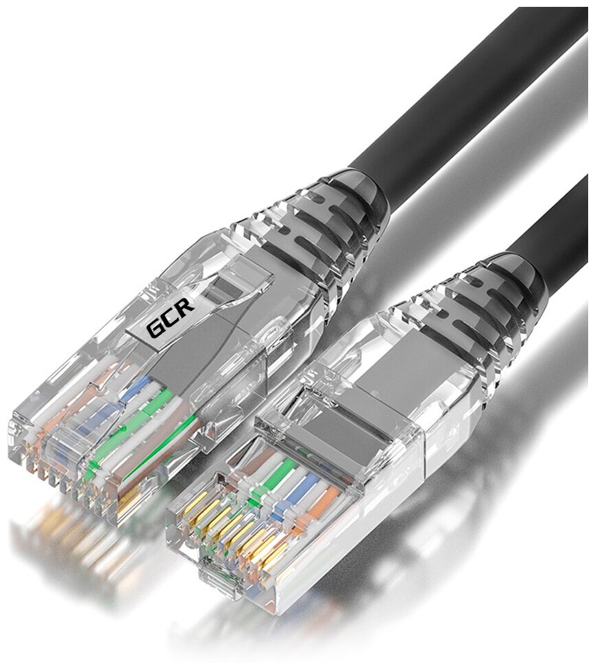 Патч-корд UTP cat.5e 1 Гбит/с RJ45 LAN CCA компьютерный кабель для интернета (GCR-LSZH53) черный 1.5м