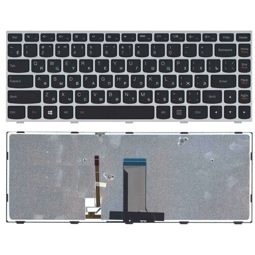 Клавиатура keyboard V-149420BS1-US для ноутбука Lenovo Flex 3 1570 1580 1535 Series черная с серебристой рамкой с подсветкой 1441₽