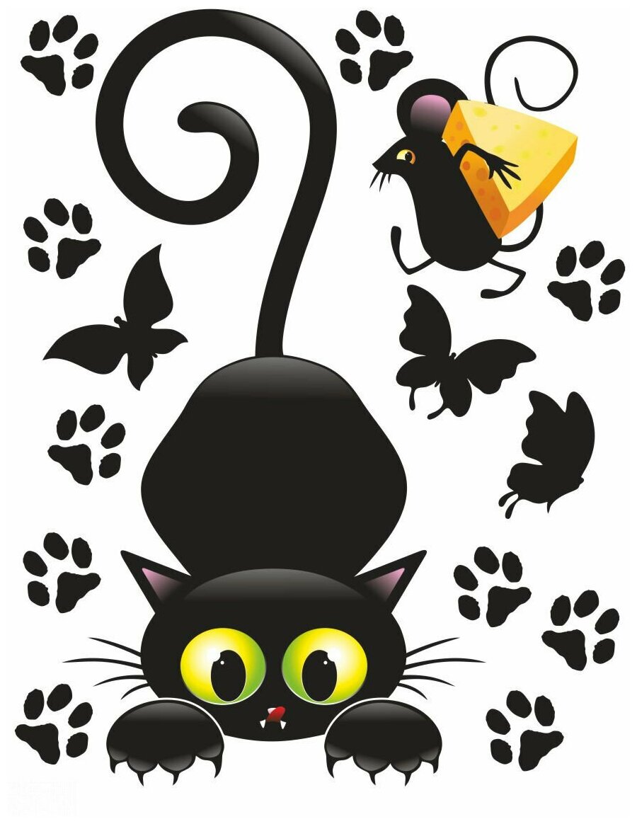 Наклейка легкосъемная интерьерная "Коты 3"