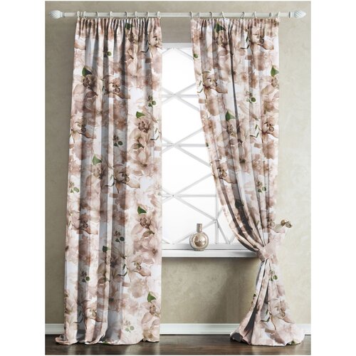 Легкие шторы на кухню - портьера с цветами в зал | легкие шторы на кухню 2 штуки