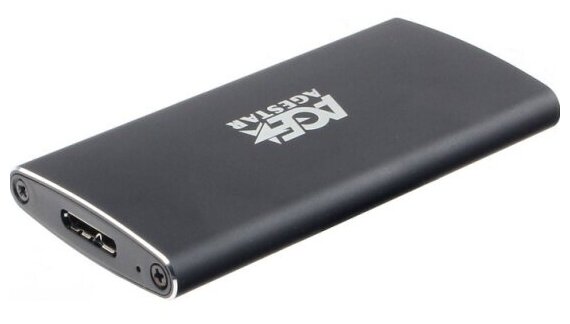 Внешний корпус для SSD Agestar mSATA 3UBMS2, алюминий, черный, USB 3.0