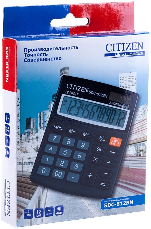 Калькулятор бухгалтерский CITIZEN SDC-812BN