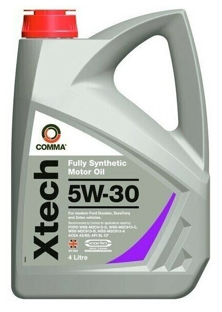 COMMA XTC4L COMMA 5W30 XTECH (4L)_масло мот.! син.\ ACEA A5/B5, API SL/CF, FORD WSS-M2C913-C/B/A/D 1шт