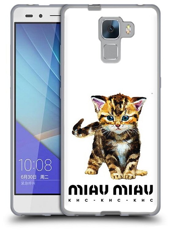 Чехол задняя-панель-накладка-бампер MyPads Бренд miau miau для Huawei Honor 7/Honor 7 Premium 5.2 (PLK-AL10/TL01H) противоударный