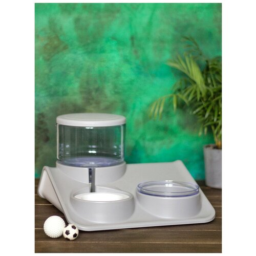 Кормушка-поилка NEW FORM автоматическая, для животных 3 в 1, розовый