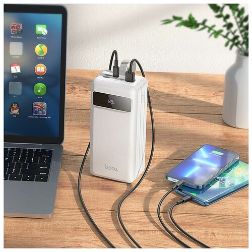 Портативный внешний аккумулятор повербанк Hoco J86B на 60000 mAh 225W QC30 PD20W Белый 434200₽
