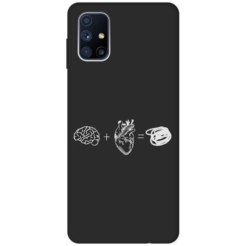 Матовый Soft Touch силиконовый чехол на Samsung Galaxy M51, Самсунг М51 с 3D принтом Brain Plus Heart W черный матовый soft touch силиконовый чехол на samsung galaxy s8 самсунг с8 с 3d принтом brain plus heart w черный