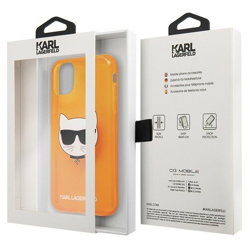 фото Karl lagerfed чехол karl lagerfeld tpu fluo choupette hard для iphone 11, оранжевый