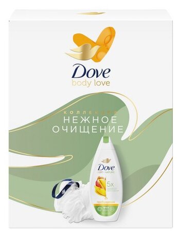 Подарочный набор Dove body love Коллекция Нежное очищение Гель для душа 250мл + мочалка ЮНИЛЕВЕР РУСЬ - фото №4