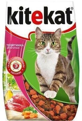 Kitekat Сухой корм для кошек с аппетитной телятиной 10132147 0,8 кг 24916 (2 шт)