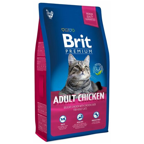 Brit Premium корм для взрослых кошек, с курицей 8 кг
