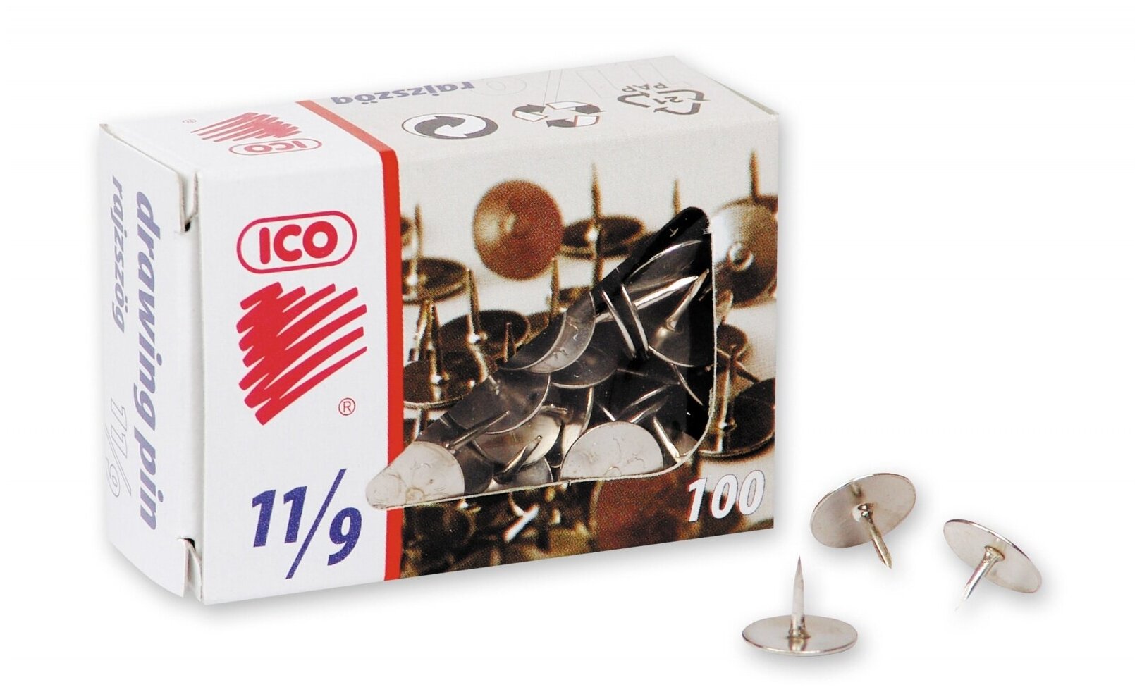 Кнопки ICO 11 мм, стальные, 100 штук