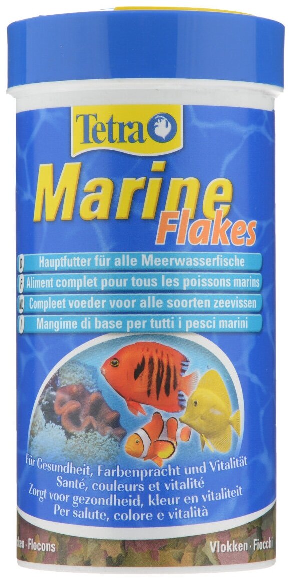 Основной корм для мелких и крупных морских рыб TETRA Marin Flocken 250ml - фотография № 3