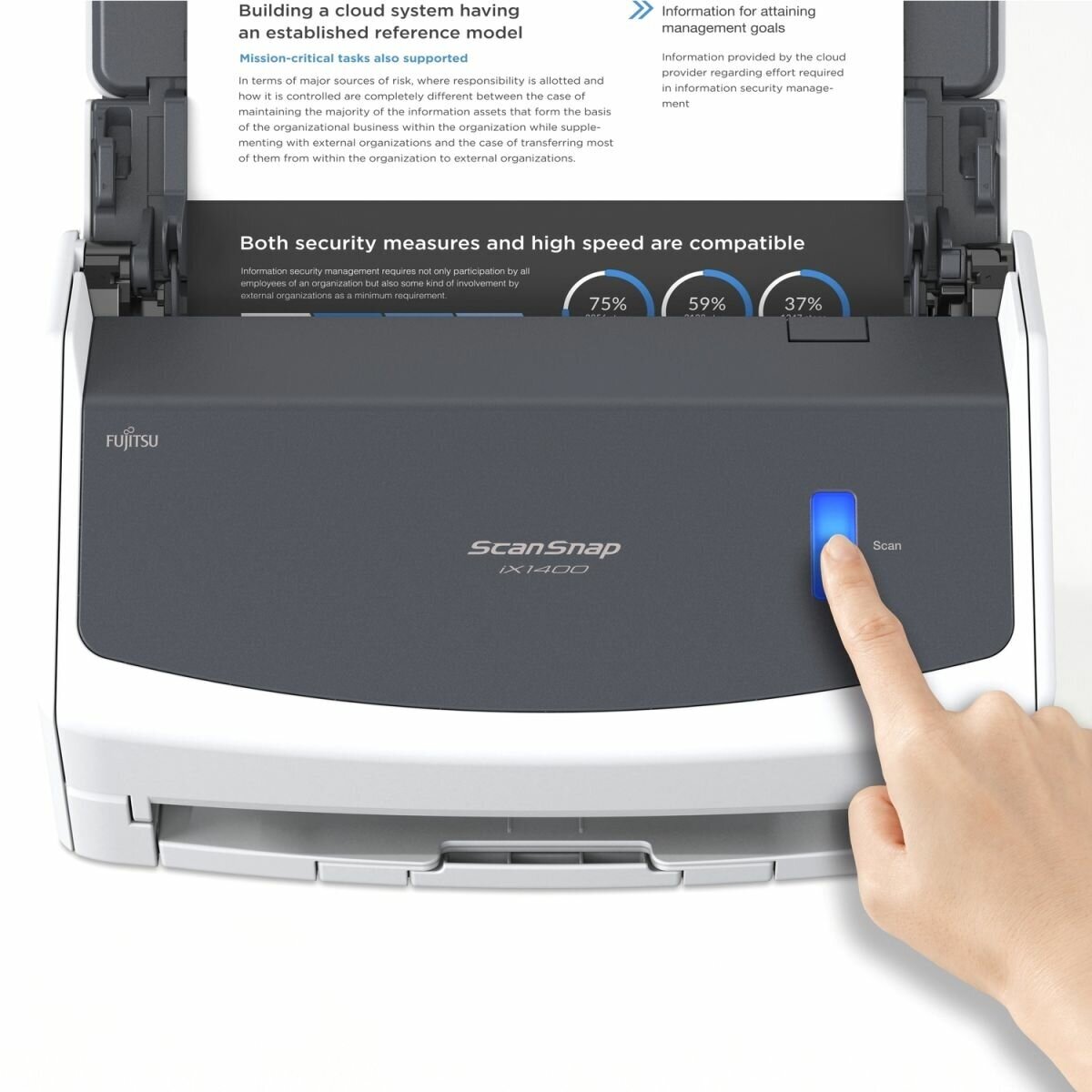 Сканер Fujitsu ScanSnap iX1400 белый [pa03820-b001] - фото №5