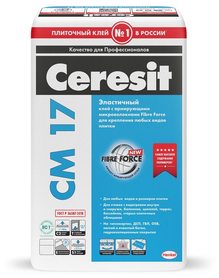 Клей для плитки и камня Ceresit СМ 17 Super Flex