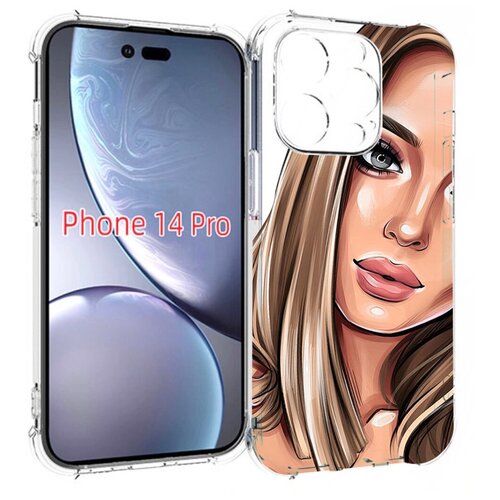 Чехол MyPads девушка-с-каре женский для iPhone 14 Pro задняя-панель-накладка-бампер